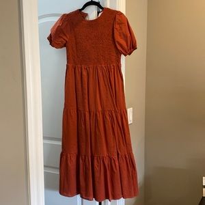 Burnt orange Petal and Pup maxi dress